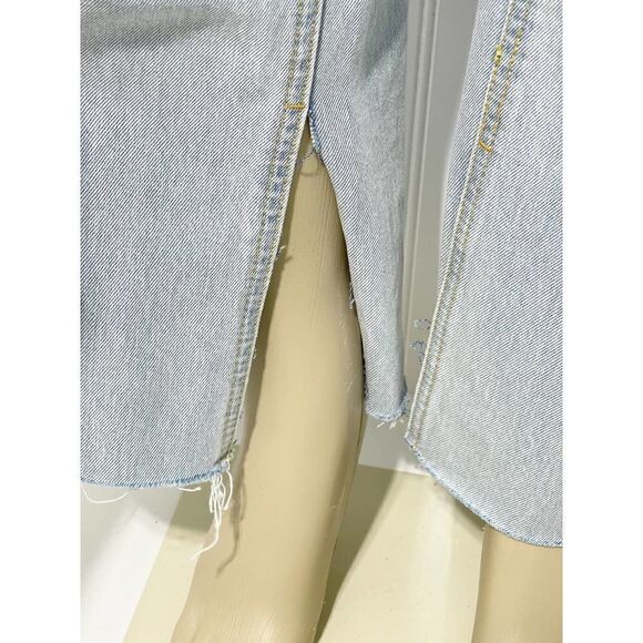 Avec Les Filles Jeans Straight Leg High Rise Jeans With Slit Hem Blue Size 28 - Picture 5 of 16